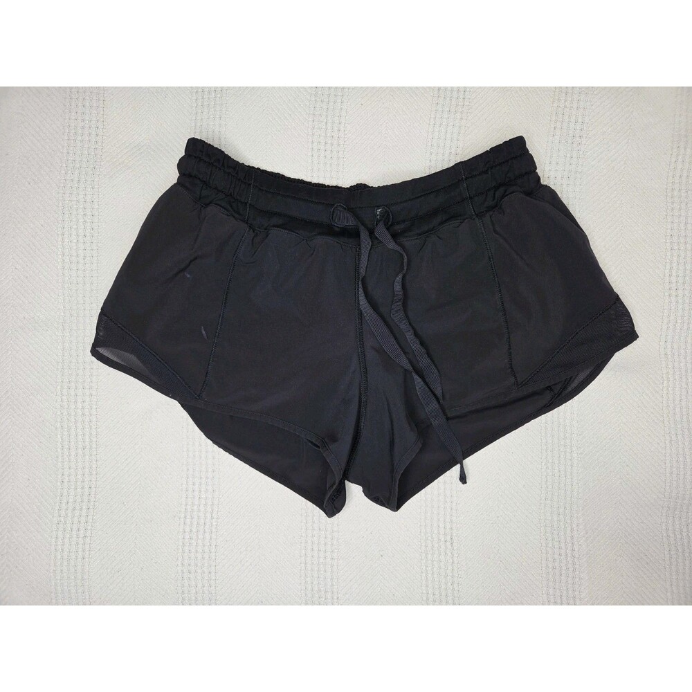 Lululemon Women's Running Shorts Size 4 Black Drawstring Athletic Workout Good